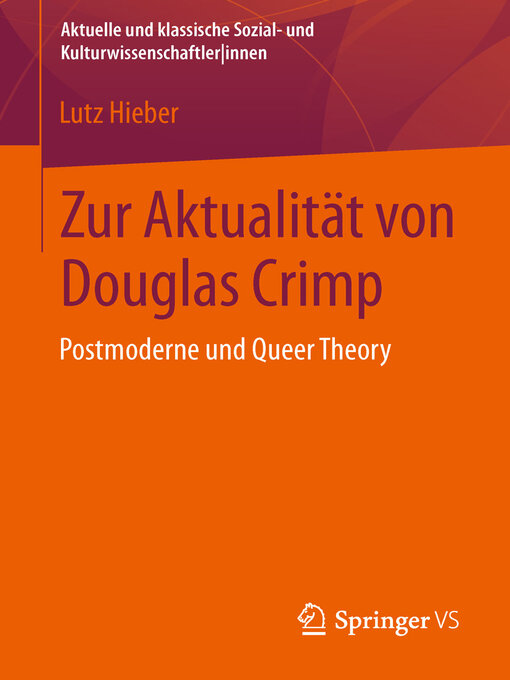 Title details for Zur Aktualität von Douglas Crimp by Lutz Hieber - Available